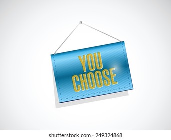 you choose hanging banner illustration design over a white background
