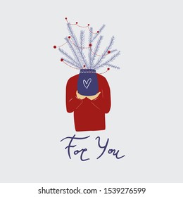 For you Christmas illustration. Abstract Christmas Print.