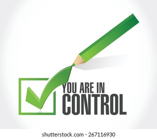 you are in control approval sign concept illustration design graphic