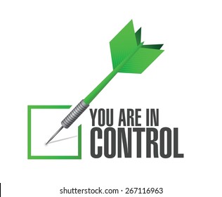 You Are In Control Check Dart Sign Concept Illustration Design Graphic