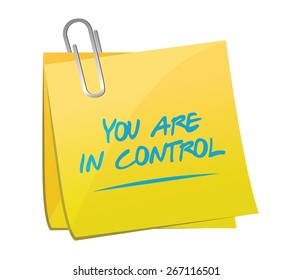 you are in control memo post sign concept illustration design graphic