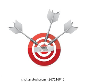 you are in control target sign concept illustration design graphic