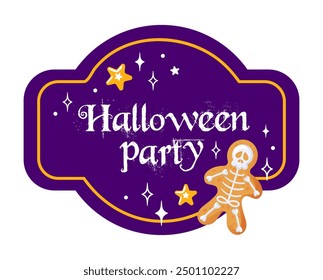 You are cordially invited to a Spooky Halloween Party featuring the adorable Gingerbread Man Skeleton