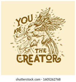 You Are the Creator is a design illustration that tells that birds are creators in living life as a bird itself