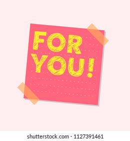 For you cute note illustration