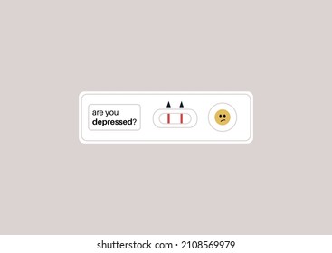 Are you depressed self test, a white cassette with an indicator screen, stress and anxiety, mental health issues