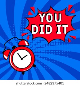 You did it Comic pop-art style. Contest pop art comic style. Can be used for business, marketing and advertising.