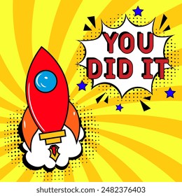 You did it Comic pop-art style. Contest pop art comic style. Can be used for business, marketing and advertising.