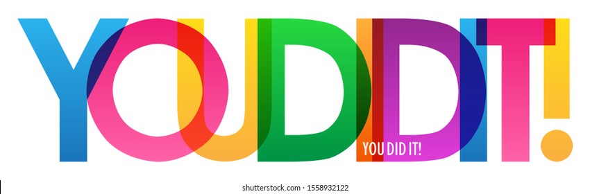 YOU DID IT! colorful vector typography banner