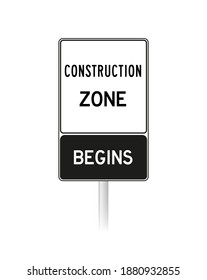 You are entering a construction zone temporary condition sign. Canada Ontario road signs.