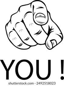 YOU, Finger pointing, Finger Pointing Sign Instant Download File, Finger Pointing YOU