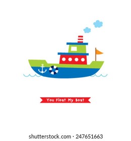 you float my boat vector card