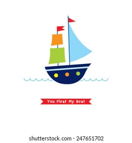 you float my boat vector card