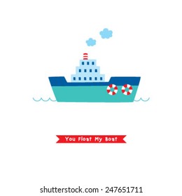 you float my boat vector card