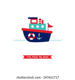 you float my boat vector card