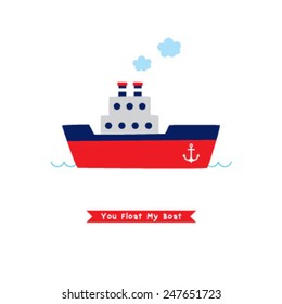you float my boat vector card