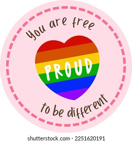 You are free to be different LGBT message