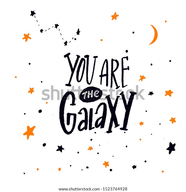 You Galaxy Romantic Greeting Card Inspirational Stock Vector Royalty Free 1523764928