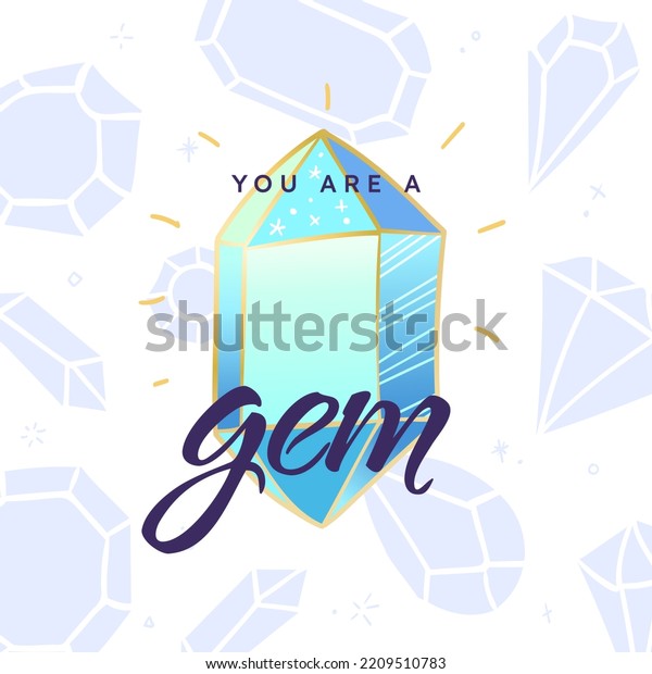 you-gem-sentence-over-hand-drawn-stock-vector-royalty-free-2209510783