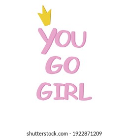 you go girl pink color crown
