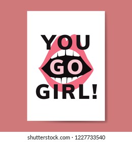 You go girl typography vector