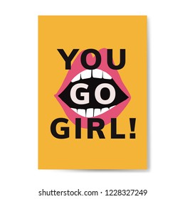 You go girl typography vector