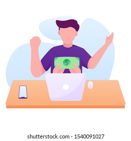 You got payment flat illustration