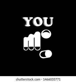 You with Hand T-shirt design - can change color vector design