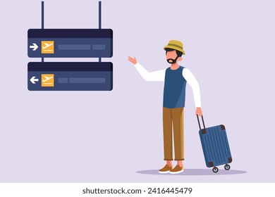 You Have Arrived concept. Colored flat vector illustration isolated.