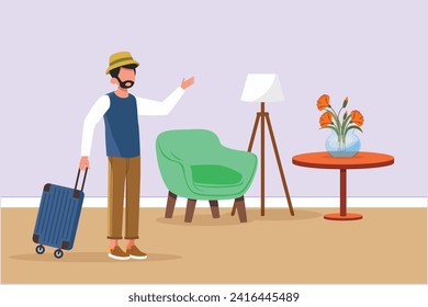 Has Llegado al concepto. Ilustración vectorial plana de color aislada.