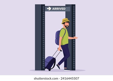 You Have Arrived concept. Colored flat vector illustration isolated.
