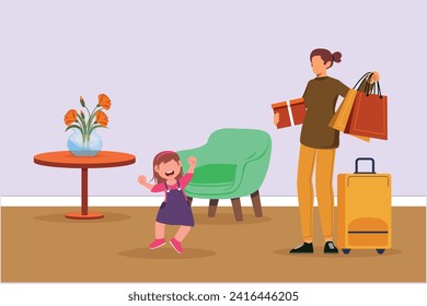 You Have Arrived concept. Colored flat vector illustration isolated.