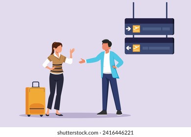You Have Arrived concept. Colored flat vector illustration isolated.