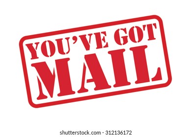YOU HAVE GOT MAIL red Rubber Stamp vector over a white background.