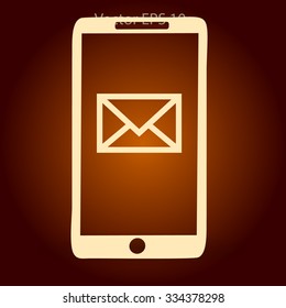 You have received a message on the phone vector icon