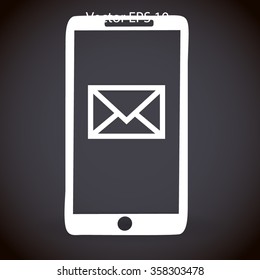 You have received a message on the phone. vector icon