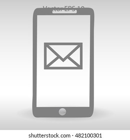 You have received a message on the phone avector icon