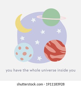 you have the universe inside you quote card retro