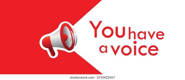 You have a voice text on white background