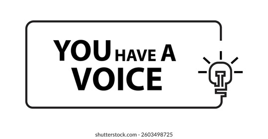You have a voice text on white background
