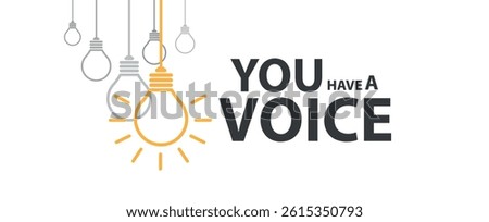 You have a voice text on white background