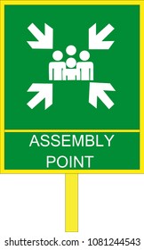You are here. Assembly point sign usually found in a mall.