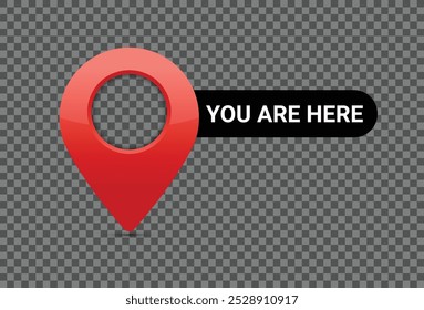 You are here banner design for navigation systems and location marking. Vector illustration.	
