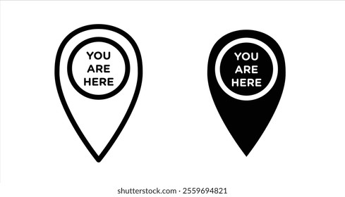 You are here Icon collection in filled and stroke style.