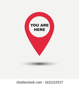 You are here icon isolated on white background. Vector illustration. Eps 10.