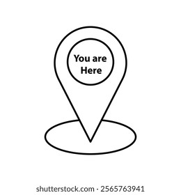 you are here icon line art vector