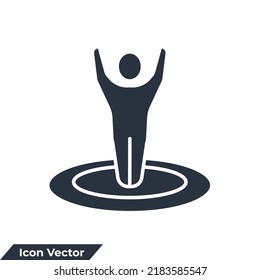 you are here icon logo vector illustration. Destination symbol template for graphic and web design collection