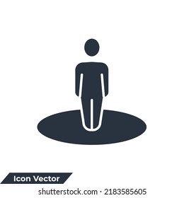 you are here icon logo vector illustration. Destination symbol template for graphic and web design collection