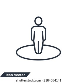 you are here icon logo vector illustration. Destination symbol template for graphic and web design collection