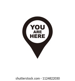 Marker Location Icon You Here Text Stock Vector (Royalty Free ...